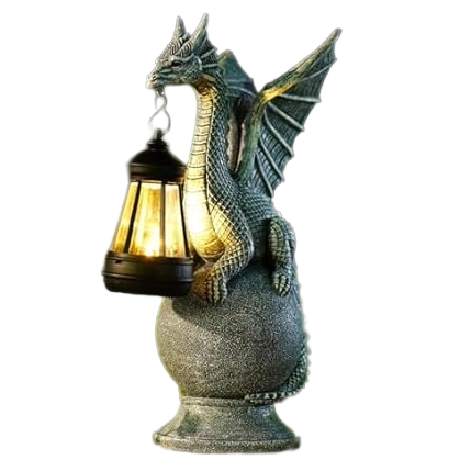 Solar-Powered Dragon Garden Statue $24